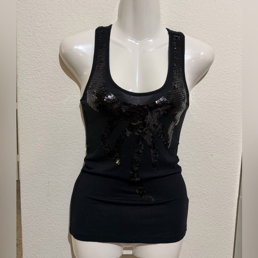 Miley Cyrus & Max Azria Black Sequin Tank Top